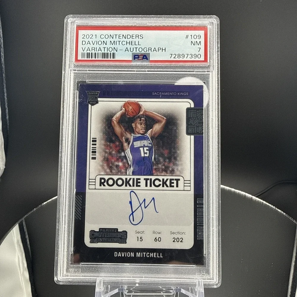 2021-22 Contenders Davion Mitchell RC Auto Rookie Ticket VAR PSA 7